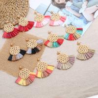 Earring Jewelry Rafidah Grass with Wood & Zinc Alloy fashion jewelry & for woman Sold By Pair