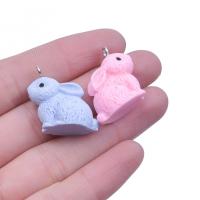 Resin Pendant Rabbit DIY mixed colors Sold By PC