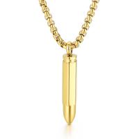 Stainless Steel Bullet Pendant 316L Stainless Steel Vacuum Ion Plating DIY & for man Sold By PC