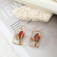 Resin Earring Iron with Resin fashion jewelry & for woman & epoxy gel nickel lead & cadmium free Sold By Pair