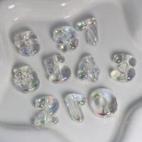 Acrylic Beads, Number, DIY, clear, 24x20mm, Approx 100PCs/Bag, Sold By Bag