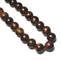 Bronzite Stone Beads, Runde, du kan DIY & forskellig størrelse for valg, Solgt Per Ca. 38-40 cm Strand