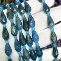 Gemstone Smycken Pärlor, apatiter, Dropp, DIY & fasetterad, blå, 8x16mm, Såld Per Ca 39 cm Strand