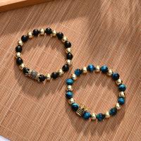 Natural Tiger Eye Bracelets with Brass fashion jewelry & Unisex Length Approx 19 cm Sold By PC
