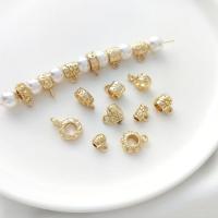 Brass távtartó gyöngyök, Sárgaréz, 14K aranyozott, divat ékszerek & különböző stílusokat a választás & a nő, aranysárga, Által értékesített PC