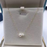 925 Sterling Stříbrný perlový náhrdelník, Sladkovodní Pearl, s 925 Sterling Silver, s 3cm extender řetězce, Kolo, 18K pozlacené, módní šperky & pro ženy, bílý, 4-5mm,7-8mm, Délka Cca 42 cm, Prodáno By PC