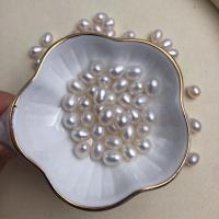 Cultured No Hole Freshwater Pearl Beads DIY white 7-8mm Sold By PC