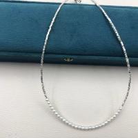 925 Sterling Stříbrný perlový náhrdelník, Sladkovodní Pearl, s 925 Sterling Silver, s 5cm extender řetězce, Kolo, módní šperky & pro ženy, bílý, 4-5mm, Délka Cca 40 cm, Prodáno By PC