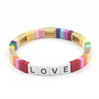 Zinc Alloy Bracelet Square gold color plated fashion jewelry & Bohemian style & stoving varnish & Unisex mixed colors nickel lead & cadmium free 8mm Inner Approx 55mm Sold By PC