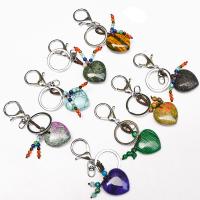 Jern nøgle lås, med Ædelsten, Heart, mode smykker & forskellige materialer til valg, flere farver til valg, 30mm, Solgt af PC