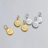 925 Sterling Silver Pendant Round plated DIY Sold By PC