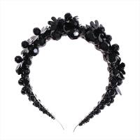 Crystal Hair Band with Zinc Alloy Flower plated Korean style & for woman 130mm Sold By PC