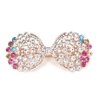 Zinc Alloy Pulling Spring Hair Clip plated Korean style & for woman & with rhinestone Sold By PC