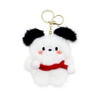 Fur Ball Pom Pom Keychain, Plush, with Tibetan Style, cute & Unisex & different styles for choice, white, Sold By PC