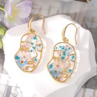 Resin Earring with Zinc Alloy fashion jewelry & Unisex Sold By Pair