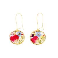 Resin Earring with Brass fashion jewelry & epoxy gel 2cm Approx Sold By Lot