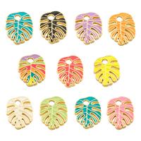 Brass Jewelry Pendants Leaf gold color plated fashion jewelry & for woman & enamel Approx 3.5mm Sold By PC