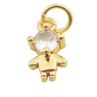 Cubic Zirconia Brass Pendants gold color plated fashion jewelry & DIY & with cubic zirconia golden Approx 3mm Sold By PC