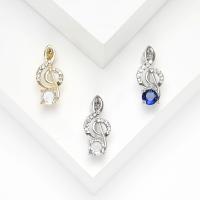 Zinc Alloy Brooches Music Note plated fashion jewelry & for woman & with rhinestone nickel lead & cadmium free Sold By PC