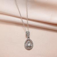 Collar de Aleación de Zinc, Joyería & con diamantes de imitación, libre de níquel, plomo & cadmio, longitud aproximado 50 cm, Vendido por UD