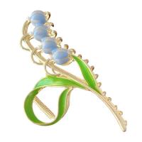 Zinc Alloy Hair Claw Clip Flower gold color plated fashion jewelry & for woman & enamel Sold By PC