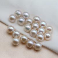 Nėra Hole Kultūringas gėlavandenių perlų karoliukai, Gėlo vandens perlų, Pasidaryk pats & ne skylė, baltas, 7-8mm, Pardavė PC