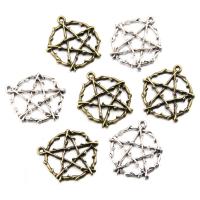 Zinc Alloy Star Pendant pentagram plated vintage & DIY & hollow nickel lead & cadmium free Approx Sold By Bag