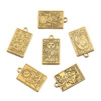 Zinc Alloy Pendants Rectangle gold color plated DIY nickel lead & cadmium free Approx Sold By Bag