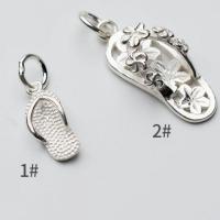 925 Sterling Silver Pendant, Slipper, plated, DIY & different styles for choice, silver color, Sold By PC