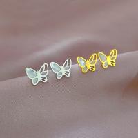 Titanium Steel  Earring with Shell Butterfly Vacuum Ion Plating fashion jewelry & for woman Sold By Pair