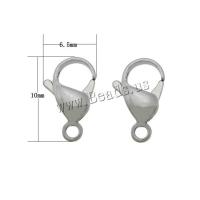 Stainless Steel Lobster Claw Clasp, 304 Stainless Steel, machine polishing & handmade polishing, original color, 6.50x10x3.50mm, Hole:Approx 1.5mm, 300PCs/Lot, Sold By Lot
