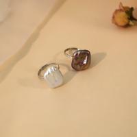 Zoetwater Parel Finger Ring, met Messing, mode sieraden & voor vrouw, meer kleuren voor de keuze, 15-19mm, Verkocht door PC