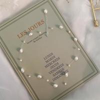 Freshwater Pearl Brass Necklace with Brass fashion jewelry & for woman white 3-4mm 7-8mm Sold By PC
