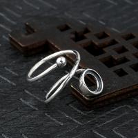 925 sterling zilveren ring vinger Setting, plated, Verstelbare & DIY, platina kleur, 8x8mm, Verkocht door PC