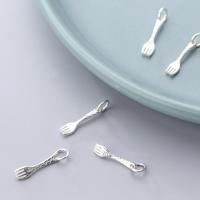 925 Sterling Silver Pendant Fork plated DIY silver color Sold By PC
