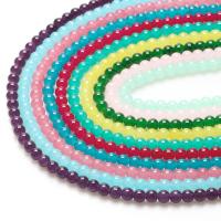 Kristall-Perlen, Kristall, rund, Einbrennlack, DIY & verschiedene Größen vorhanden, mehrere Farben vorhanden, verkauft von Strang