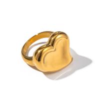 Prst prsten z nerezové oceli, 304 Stainless Steel, 18K pozlacené, různé velikosti pro výběr & různé styly pro výběr & pro ženy, zlatý, Prodáno By PC