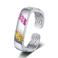Messing ringen, epoxy sticker, mode sieraden & voor vrouw, nikkel, lood en cadmium vrij, 4mm, Verkocht door PC