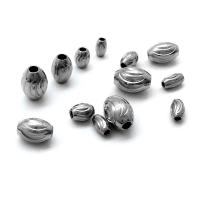 Rostfritt stål pärlor, 304 rostfritt stål, Trumma, DIY & olika storlek för val, ursprungliga färgen, Ca 100PC/Bag, Säljs av Bag