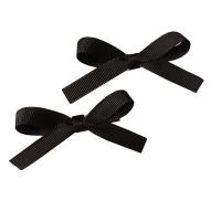 Alligator Hair Clip Polyester and Cotton with Iron Bowknot 2 pieces & for children black 75mm Sold By Set