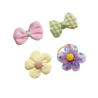 Cloth Hair Jewelry Set with Plastic Pearl 10 pieces & Girl & bowknot design 40-65mm Sold By Set