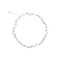 Přírodní Sladkovodní Pearl náhrdelník, módní šperky & různé délky pro volbu & různé styly pro výběr & pro ženy, bílý, 4-5mm,5-5.5mm, Prodáno By PC