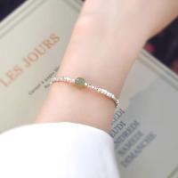 Bracelets en laiton, Hetian Jade, avec laiton, avec 3cm chaînes de rallonge, bijoux de mode & pour femme, 6-7mm, Longueur Environ 15.5 cm, Vendu par PC