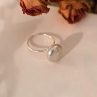 Sladkovodní Pearl prst prsten, s Mosaz, módní šperky & různé velikosti pro výběr & pro ženy, bílý, Prodáno By PC