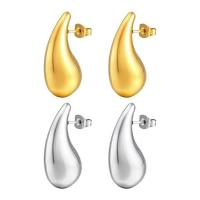 Stainless Steel Stud Earrings, 304 Stainless Steel, Teardrop, Vacuum Ion Plating, fashion jewelry & for woman, more colors for choice, 15x27mm, Sold By Pair