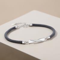 Couple Bracelet and Bangle 925 Sterling Silver with 1.97inch extender chain fashion jewelry & Unisex nickel lead & cadmium free Length Approx 5.9 Inch Sold By PC