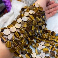 Tiger Eye Beads, Hexagon, poleret, du kan DIY, gul, 15mm, Solgt Per Ca. 38-40 cm Strand