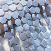 Gemstone Smycken Pärlor, Ange, Hexagon, polerad, DIY, ljusblå, 15mm, Såld Per Ca 38-40 cm Strand
