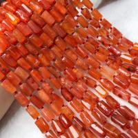 Grânulos de ágata, polido, DIY, laranja, 7x12mm, vendido para Aprox 38-40 cm Strand