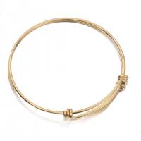 Stainless Steel Bangle 304 Stainless Steel Vacuum Ion Plating Adjustable & fashion jewelry & for woman 1.50mm Sold By PC